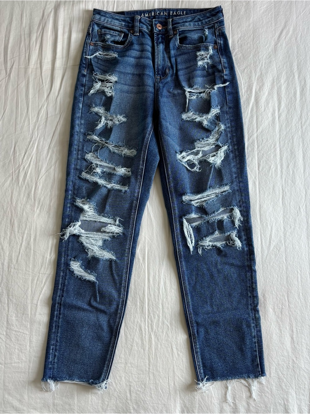 American Eagle Stretch Ripped Mom Jean 4R